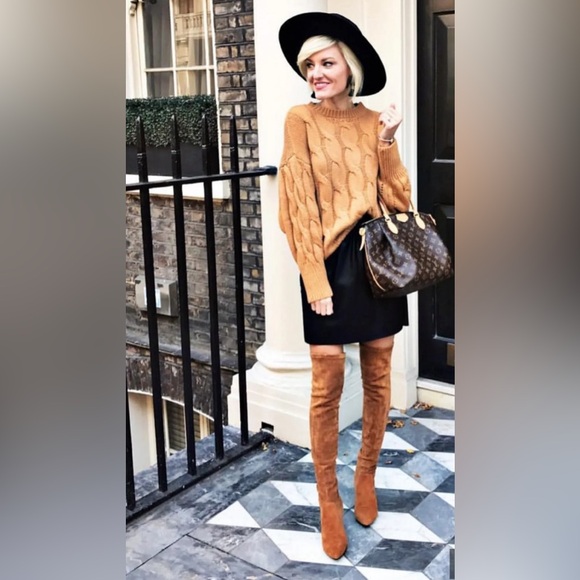 Goodnight macaroon boots brown over knee worn a couple times like new size 9 - Picture 2 of 3